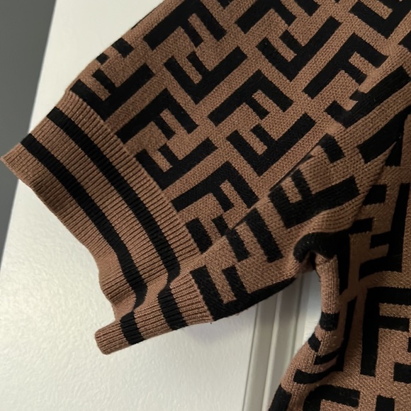 Fendi Brown and Black Patterned Women's Sweater - Picture 3 of 7